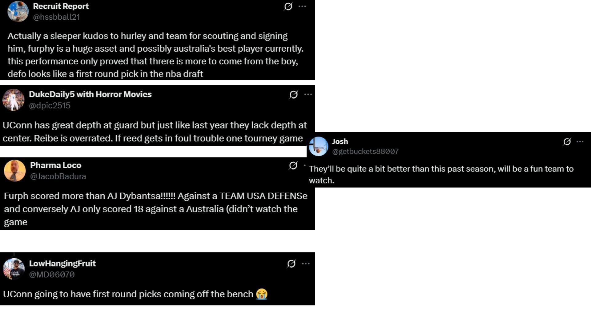 Fans react as Dan Hurley's Australian recruit Jacob Furphy puts up impressive performance vs Team USA